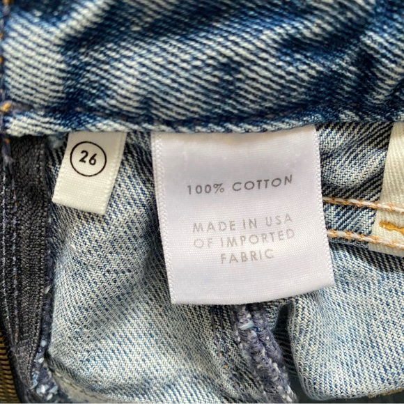 GRLFRND long leg zipper down the line ANDREA straight leg high rise BLUE JEANS - Picture 12 of 14